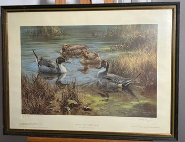 Pintails on a Quiet Inlet by William Hollywood No. 272/510 Signed Framed Lithograph