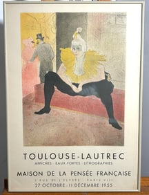 Henri De Toulouse-Lautrec "The Seated Clowness" Maison De La Pensée Française Framed Lithograph