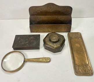 Antique Tiffany & Company 5pc Zodiac Desk Set