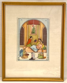 Vintage Mughal Style Miniature Indian Painting