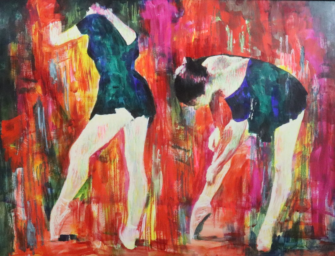 MARC KLIONSKY (NY/Russian, 1927-2017): "Rehearsal", oil on masonite, signed Marc Klionski 88 (lower right), titled verso, UV clean, 28.5x37.5in., overall framed 30.5x39in. (frame wear and losses)Provenance: Property of a lady, bequeathed