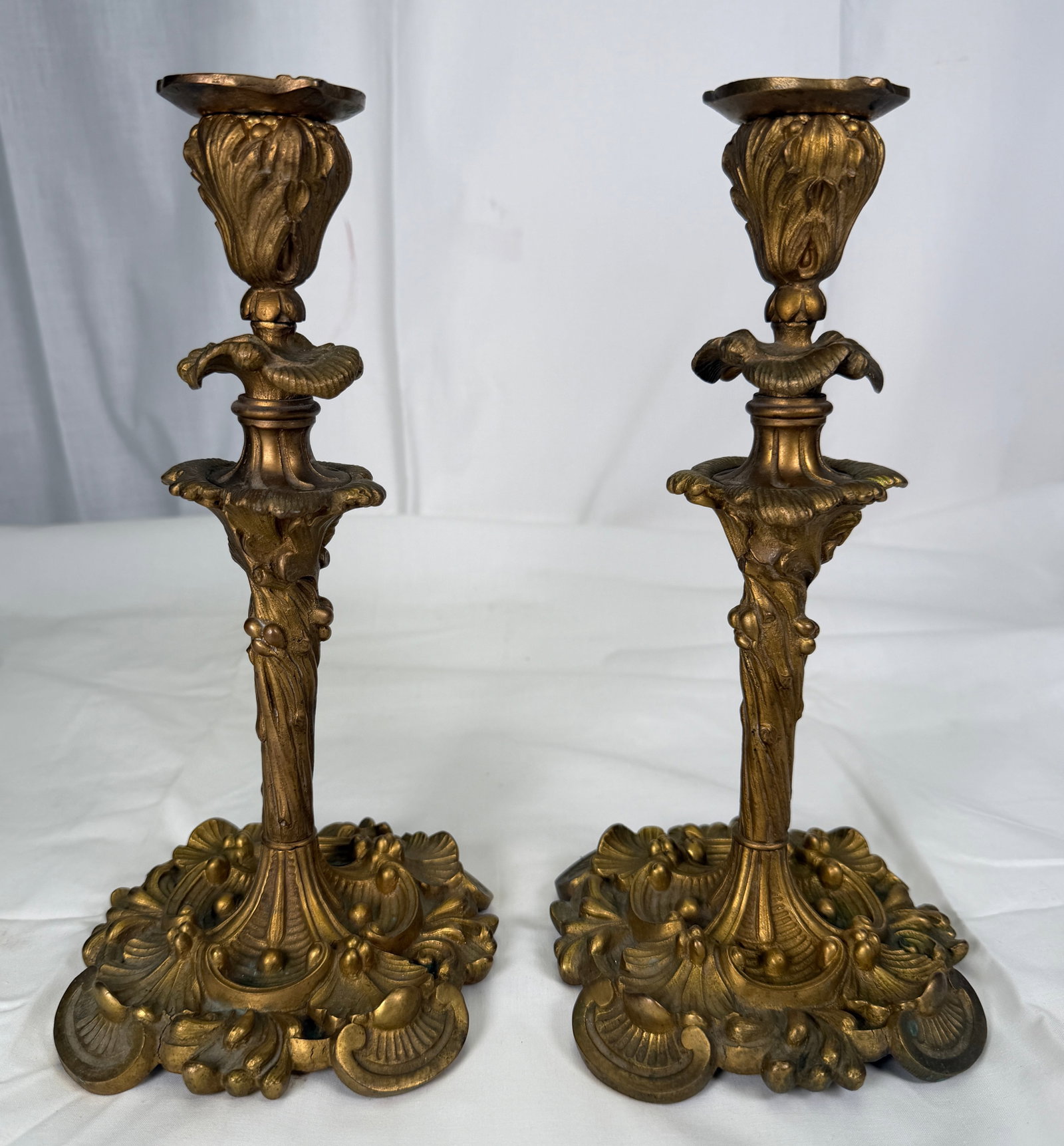 Antique Brass Candlestick Holders Set (1 of 10)