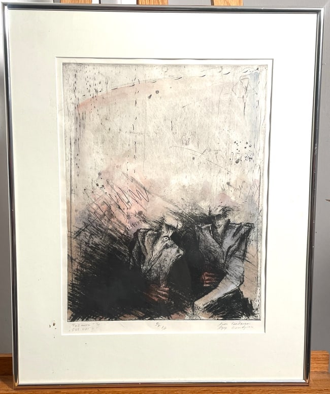 "One Day" Signed By Agop Gemdjian - Artist Proof: "One Day" Signed By Agop Gemdjian - Artist Proof. A beautiful eire piece, It is in great condition. A great piece to have in your living space. The measurements are 18 1/8" x 22 1/2".