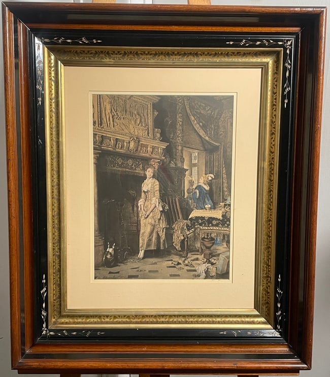 Emile Pierre Metzmacher 1884 Lithograph: Emile Pierre Metzmacher 1884 Lithograph . The title of this painting cannot be identified with certainty. Upon our reasearch this specifc piece is a RARE find, It is framed beautifully and is in