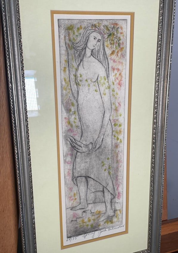 Spring by Jack Bilander 69/75 1958 Etching Signed/Framed - 2