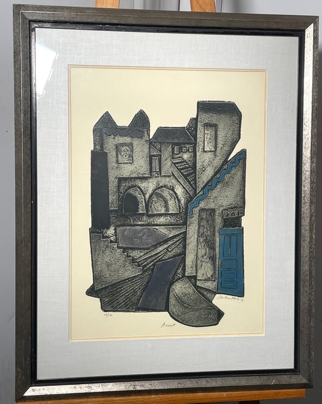 1965 Ascent - Collagraph by John Ross 10/100 Signed/Framed (1 of 6)
