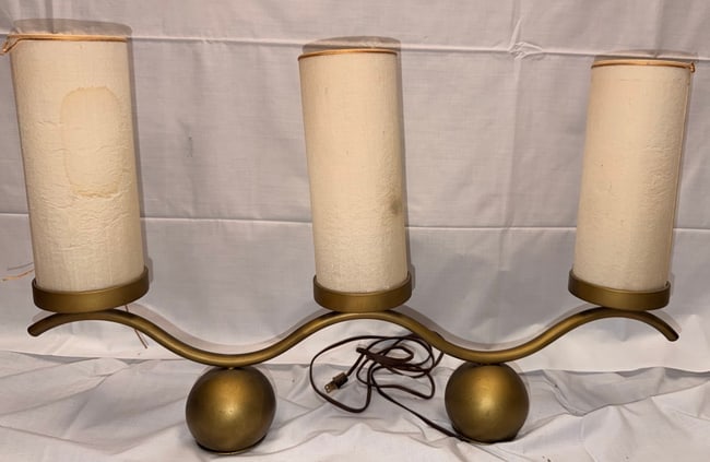 Midcentury Modern Sputnik influence Brass Ball Table Lamp (1 of 11)