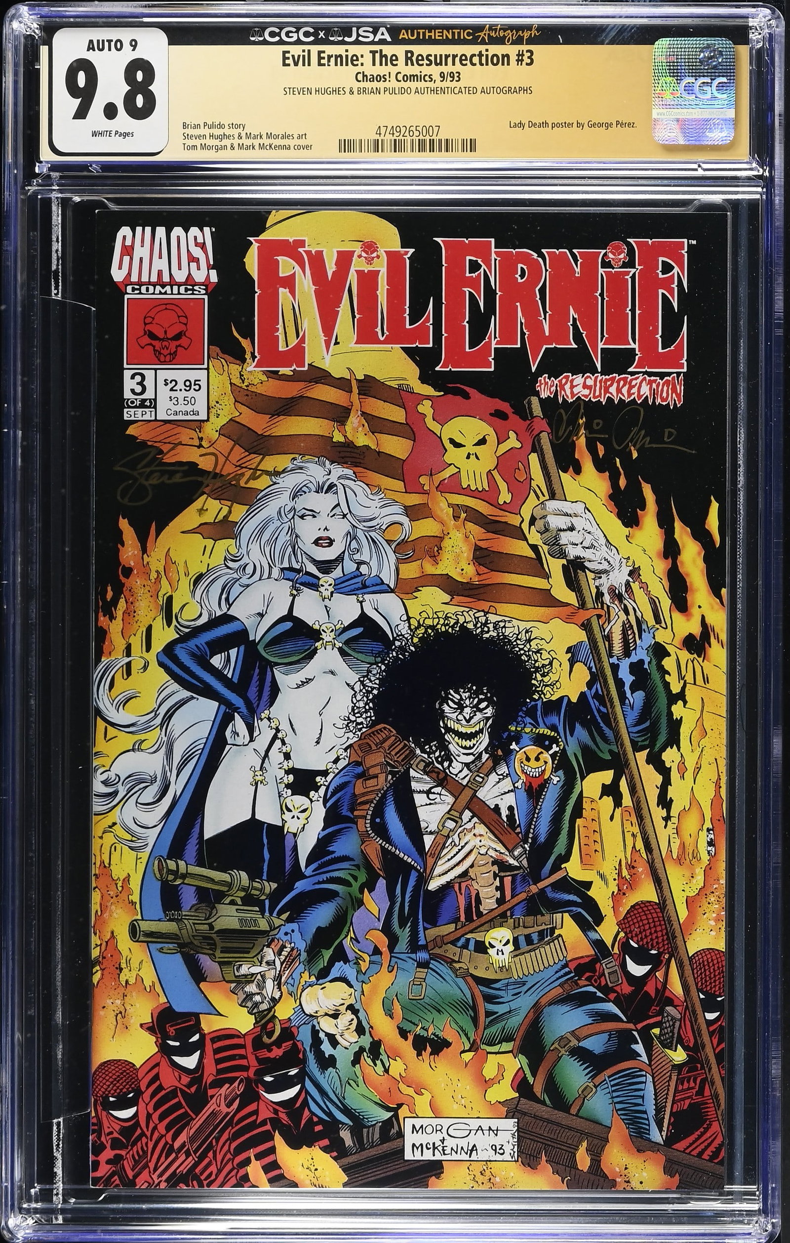 Evil Ernie: The Resurrection #3 Chaos! Comics, 9/93 - G:9.8 - Steven Hughes & Brian Pulido (1 of 2)