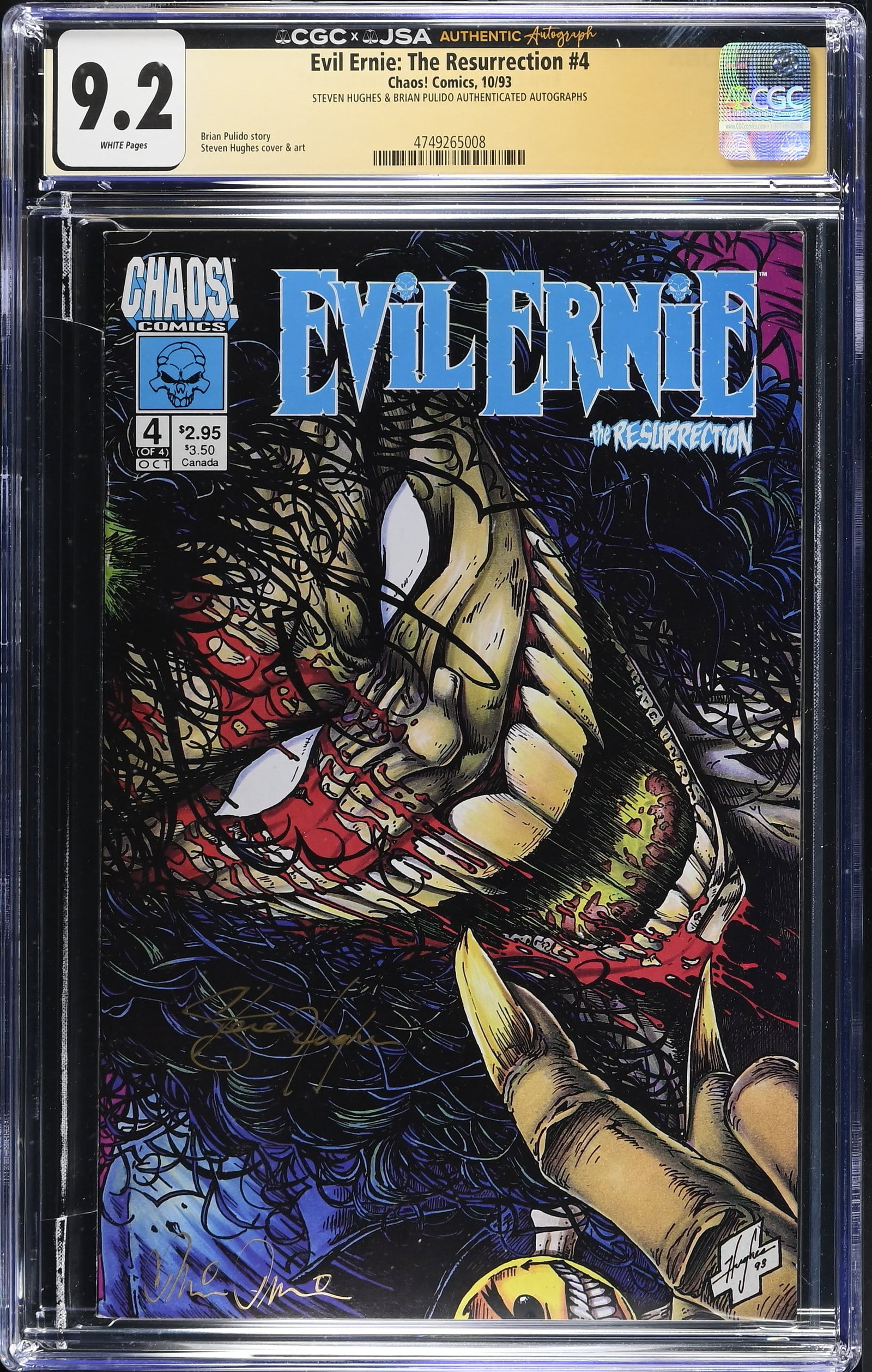 Evil Ernie: The Resurrection #4 Chaos! Comics, 9/93 - G:9.2- Steven Hughes & Brian Pulido (1 of 2)