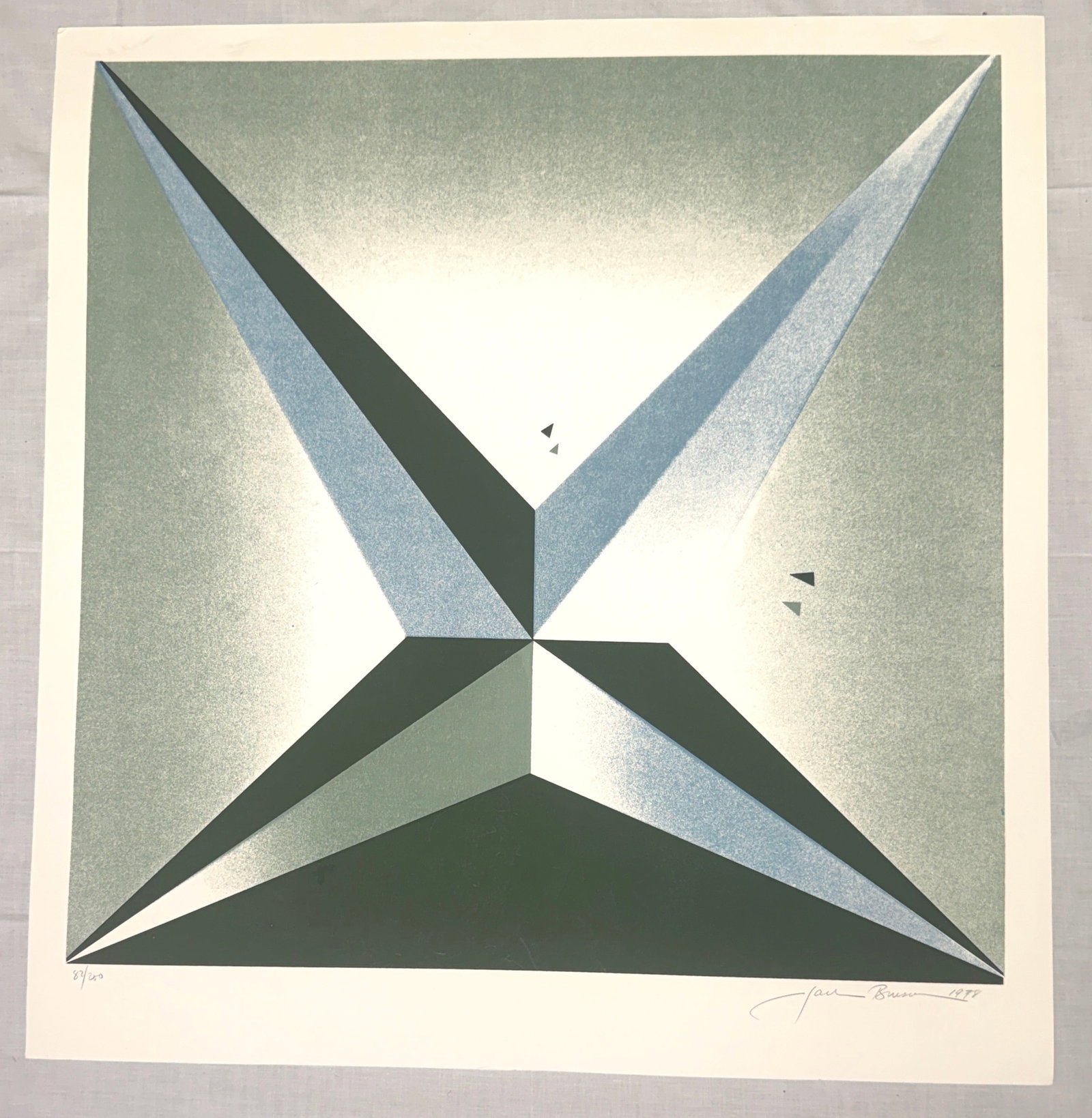 1978 Star by Jack Brusca Signed/Numbered Serigraph 82/200: Star, 1978 Large-Format Screenprint / Serigraph on heavy woven paper. The Dimensions: 27 3/8" H x 26 1/8" W Edition: 82/200Hand-signed and numbered in pencil by the artist along the lower margin.