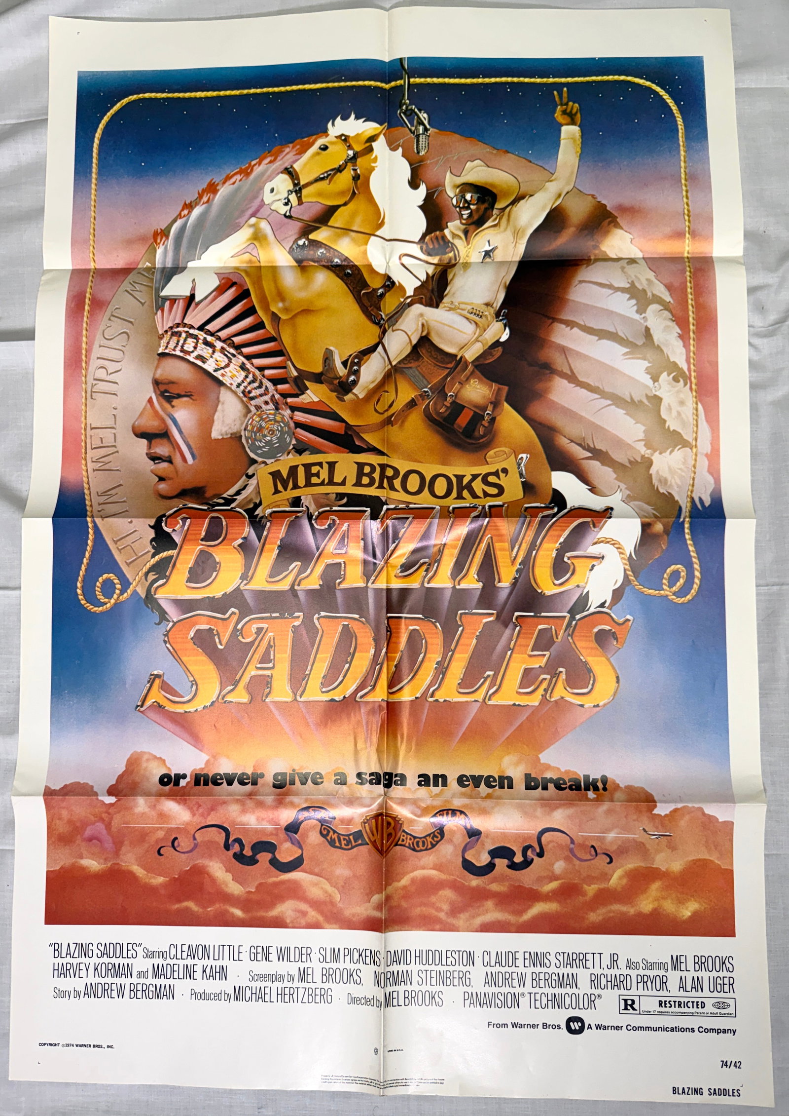Warner Bros Blazing Saddles Movie Poster 1974 (1 of 6)