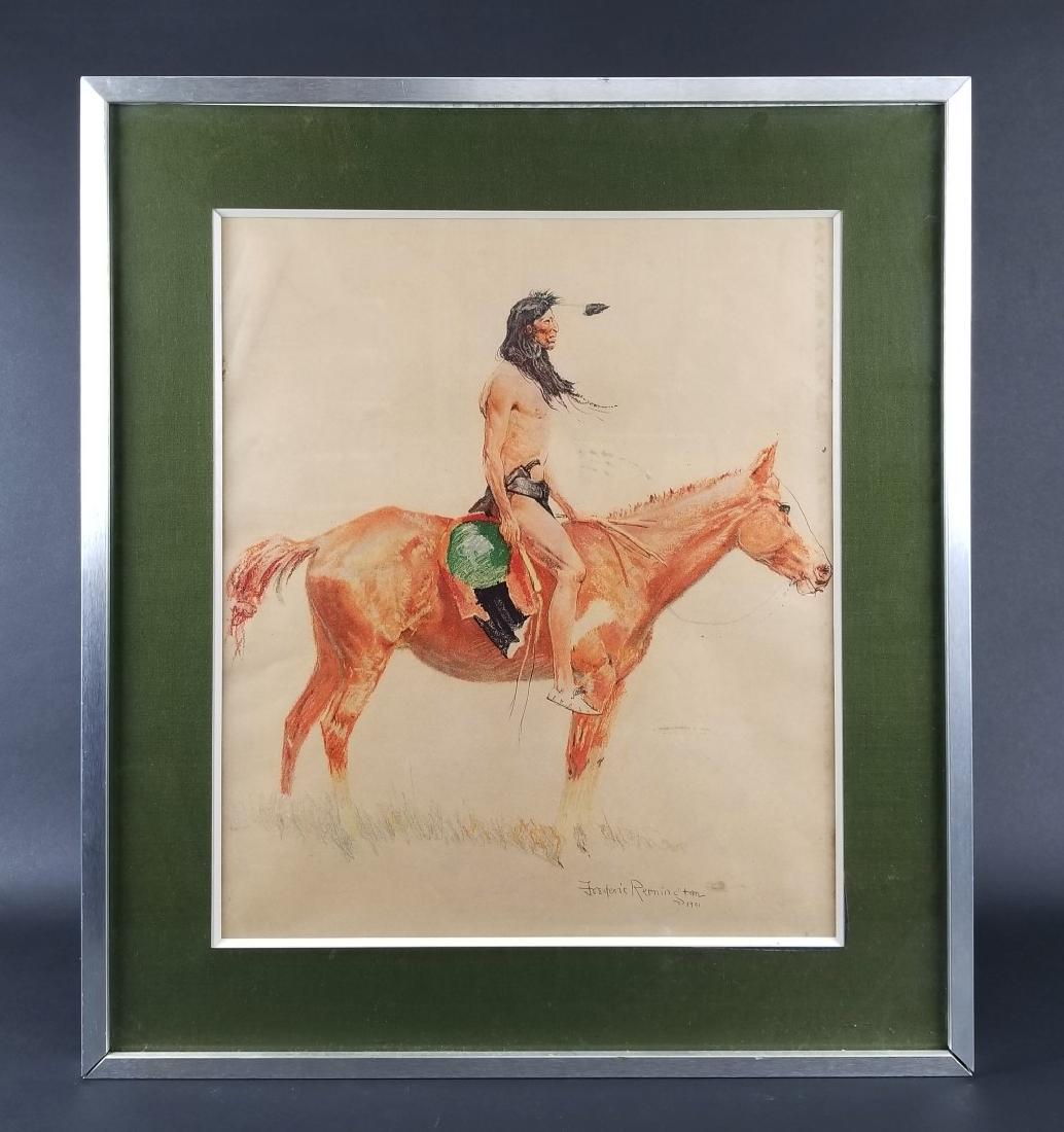 Frederick Remington Frame of Hunter Indian on Horse, (1 of 3)