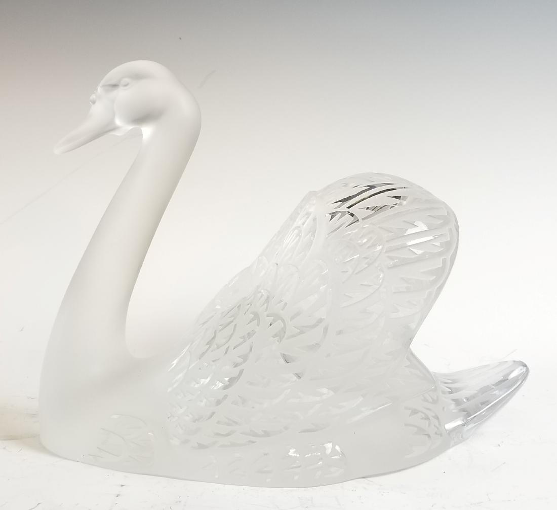 Large Lalique Glass Figure of Swan (1 of 4)