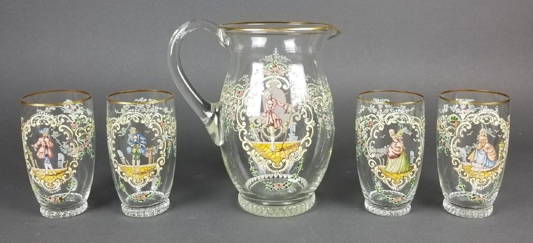 19th C. Lobmeyr/ Moser 5 pc. Drinking Set (1 of 7)