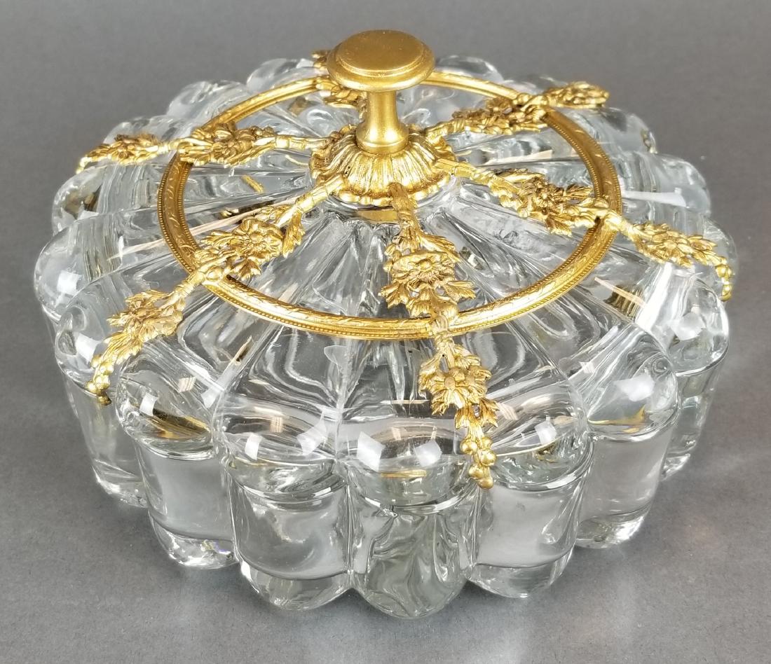 19th C. Baccarat Crystal & Bronze Candy Dish: 19th C. Baccarat Crystal & Bronze Candy Dish. Measures H: 4 1/4" W: 6 1/2"