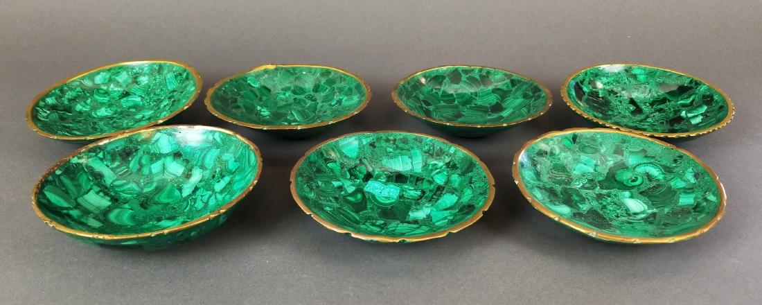 Set of 7 Russian Malachite Bowls (1 of 4)