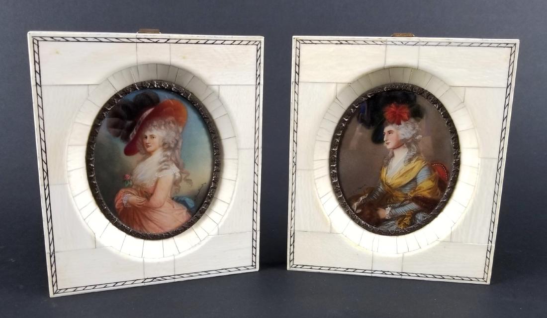 Early 19th C. Pair of Framed Miniature Portraits of (1 of 7)