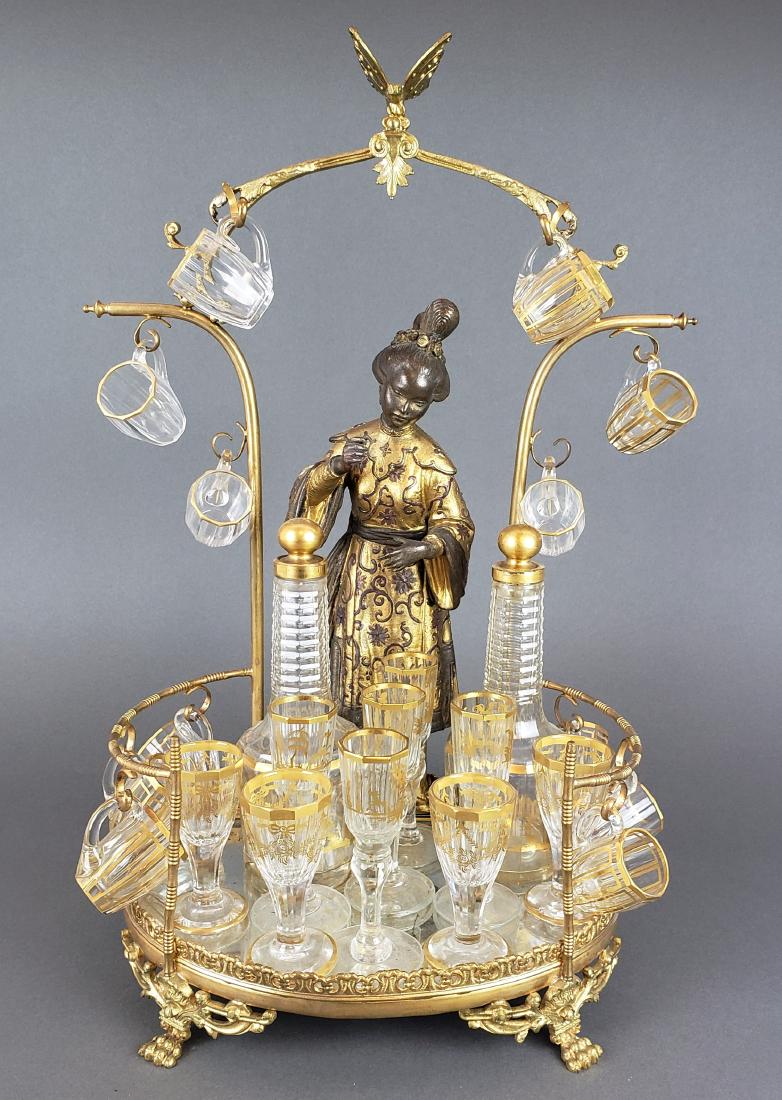 French Chinoiserie Baccarat Liquor Set (1 of 10)