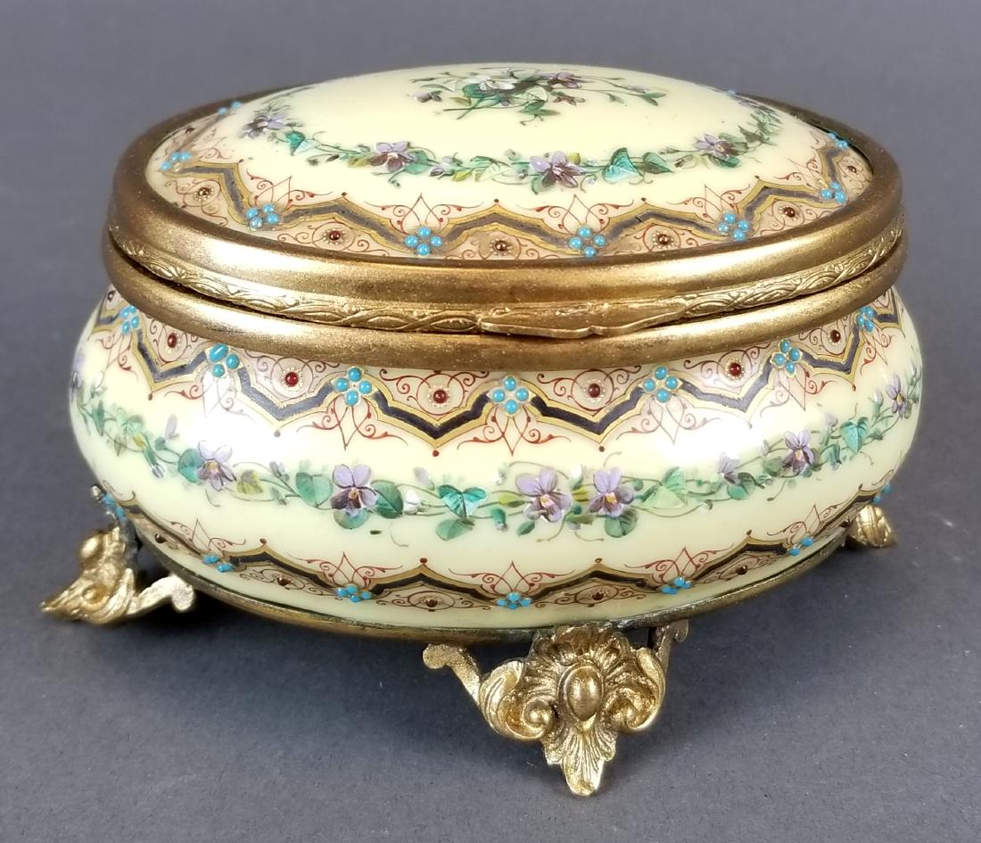 19th C. French Jewelled Enamel Jewelry Box
