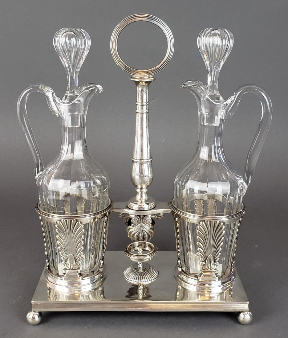 French Sterling Silver and Crystal Liquor Caddy (1 of 4)