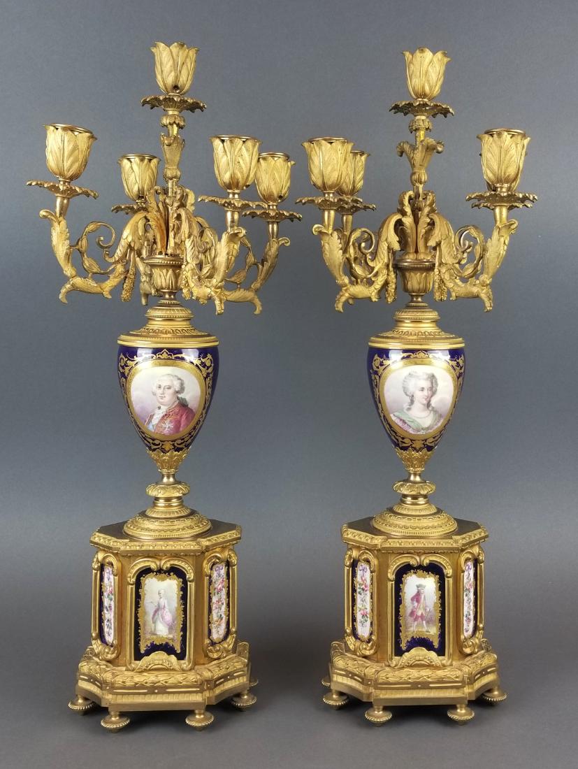 Pair of 19th C. French Sevres Candelabras (1 of 7)