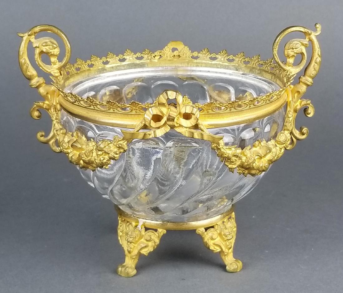 19th C. French Baccarat Crystal Bronze Mounted Vase (1 of 4)