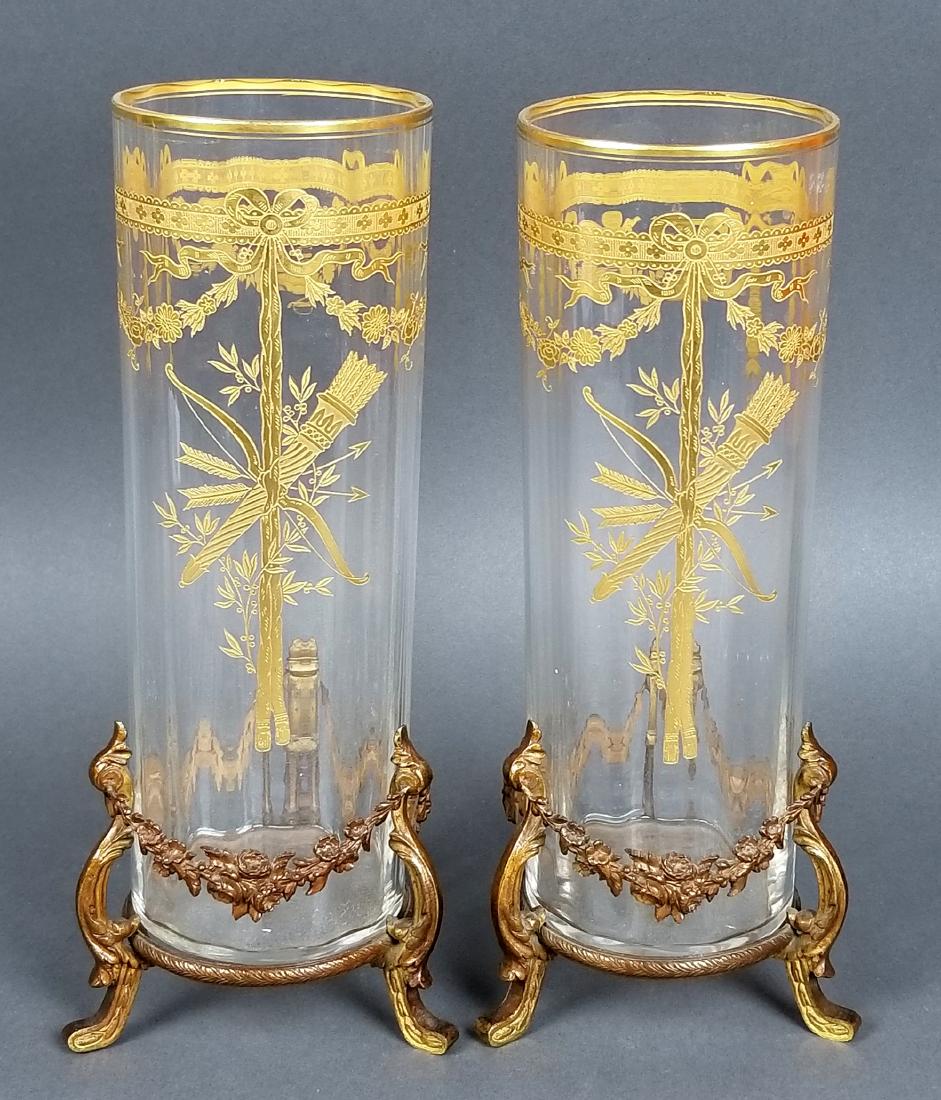 Pair of French Crystal and Bronze Vases (1 of 3)