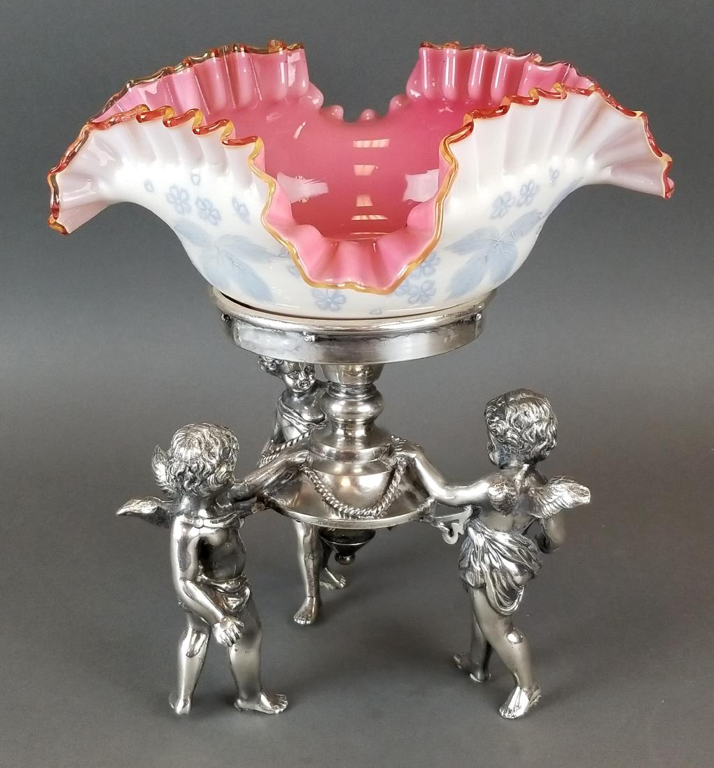 19th C. Silverplated & Opline Figural Centerpiece (1 of 6)
