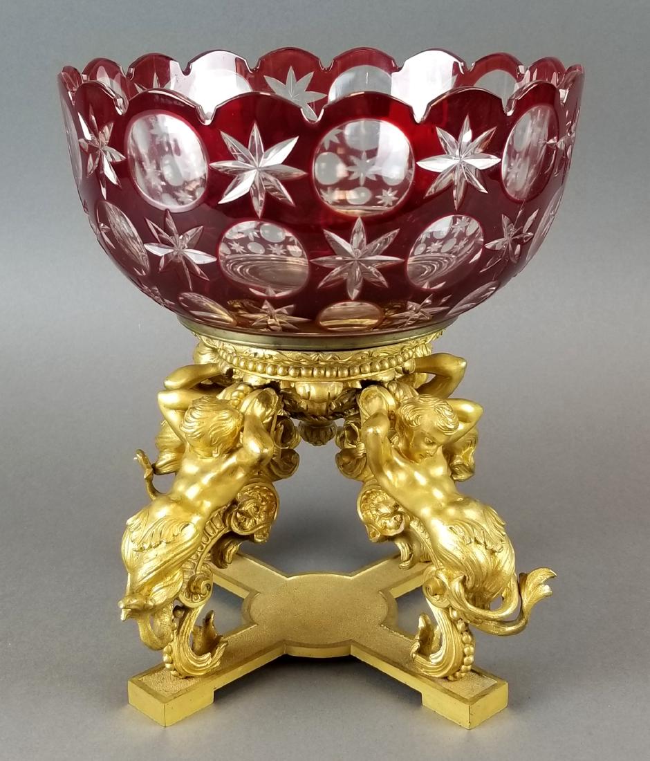 19th C. French Bronze & Baccarat Crystal Centerpiece (1 of 4)