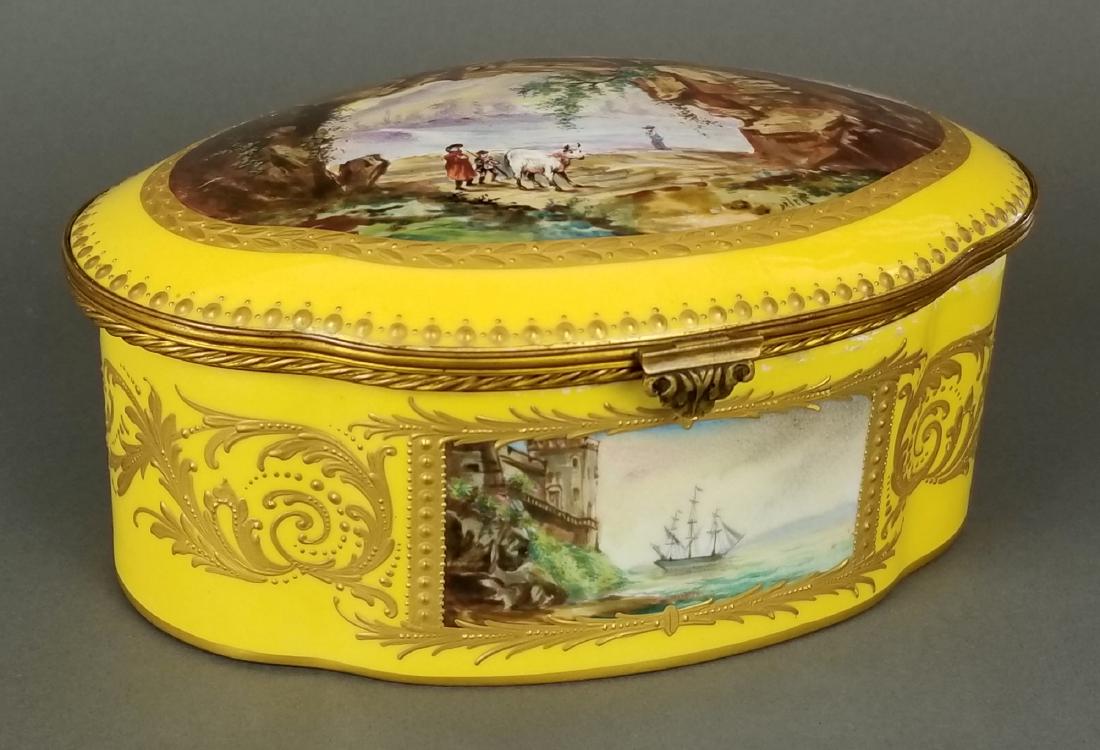 Large Sevres Style Handpainted Jewelry Box (1 of 5)