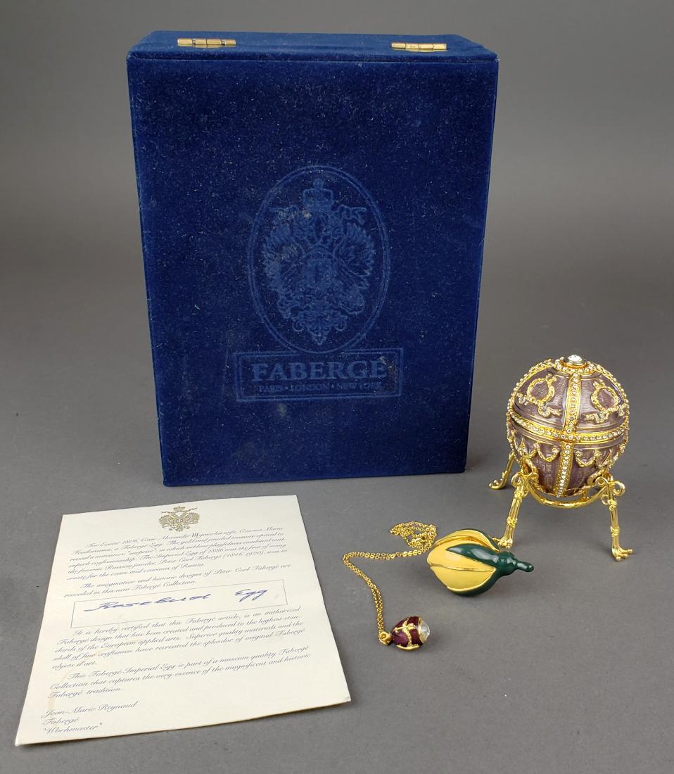Faberge Egg Imperial Rosebud Surprise Neckace Jewelry (1 of 8)