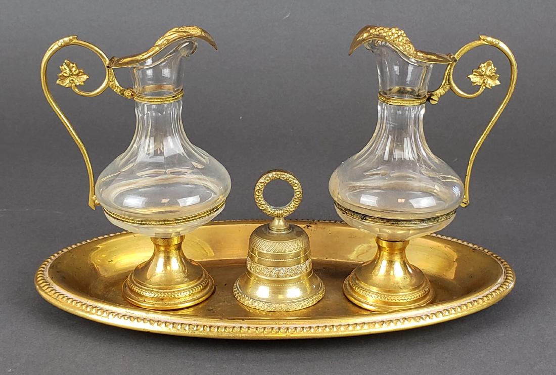 French Bronze & Crystal Cruet Set (1 of 4)