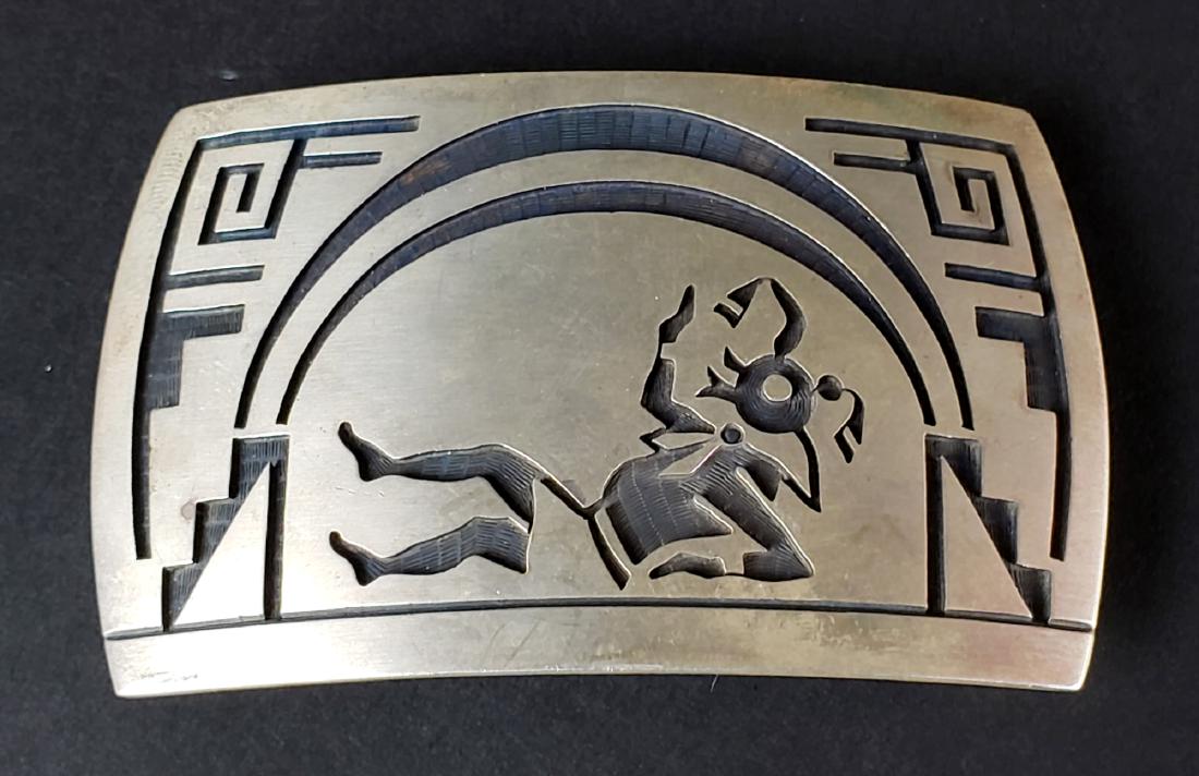 Indian Engraved Silver Belt Buckle (1 of 3)