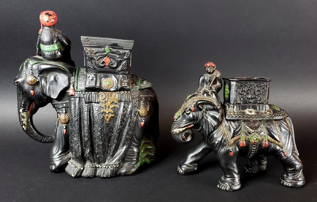 Pair of 19th C. Autrian Ceramic Elephant Tobbacco Jars (1 of 8)