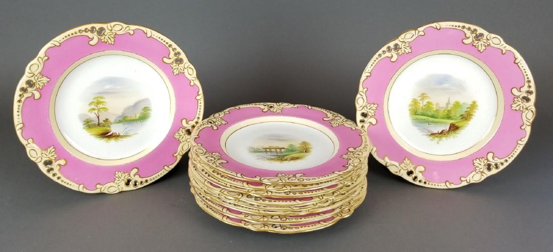Set of 10 English Hand painted porcelain plates (1 of 4)