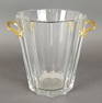 Baccarat French Crystal Bucket w/ Bronze Handles