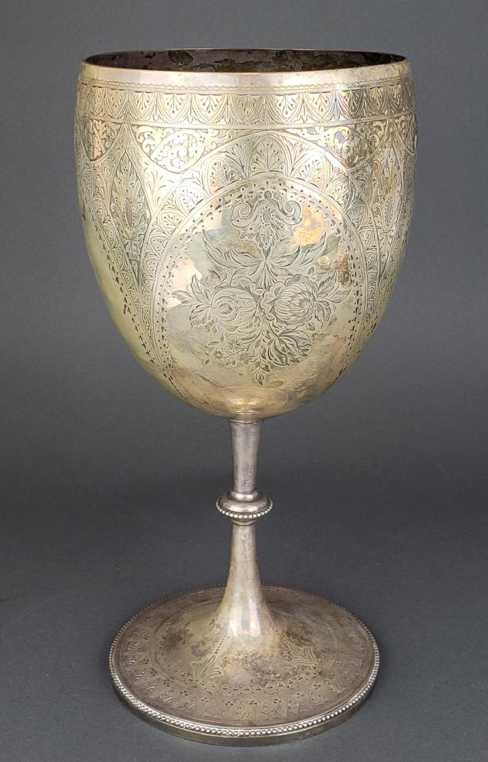 Large Continental Silver Engraved Chalice Cup (1 of 4)