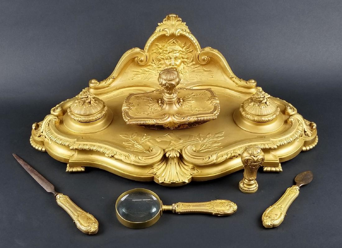 Late 19th C. 6 Pc. French Louis XVI Style Gilt Bronze (1 of 8)