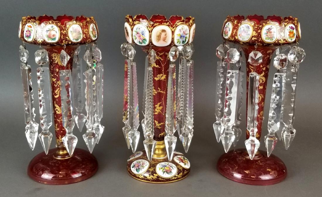 19th C. Bohemian Diamond Cut Lusters (1 of 7)