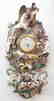 German Polychrome Decorated Porcelain Wall Clock, Circa