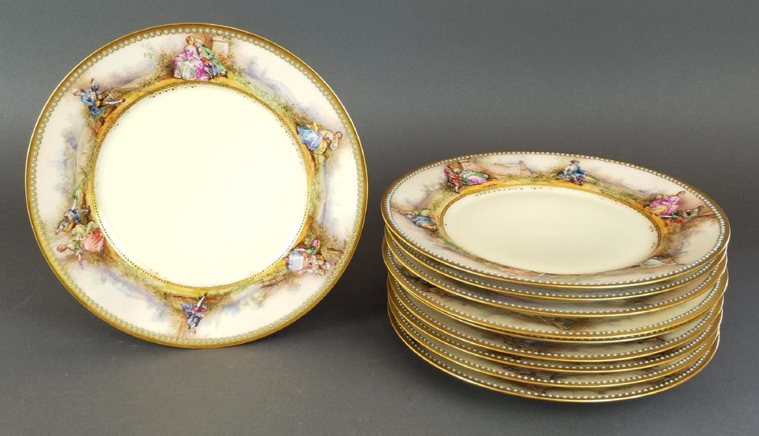 Set of 10 Dresden Porcelain Jewelled Plates (1 of 5)