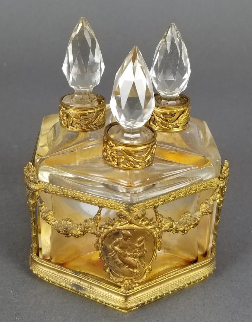 19th C. Bronze & Baccarat Perfume Bottles (1 of 3)