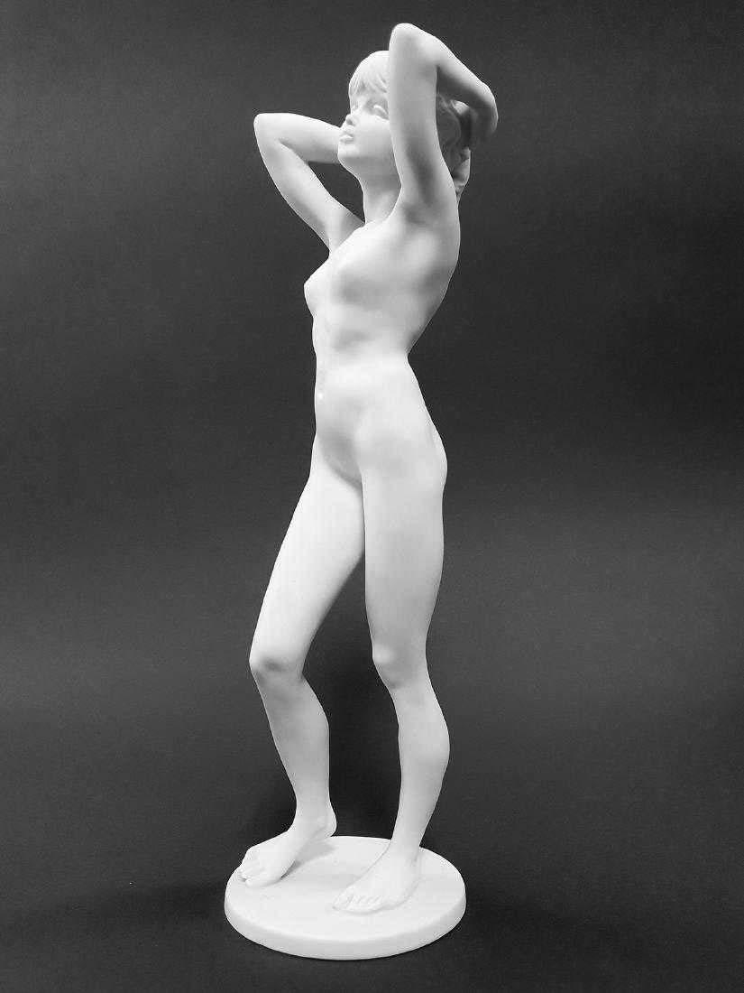 A Kaiser Nude Girl Sculpture, W. Gawantka Signed: A Vintage German Kaiser "Nude Girl" Porcelain Statue By "Wolfgang Gawantka" (mold #551). H 12.3/4" x D 3.3/4", About Figurine: WOLFGANG GAWANTKA, born in Dresden, Germany in 1930, who studied in the M