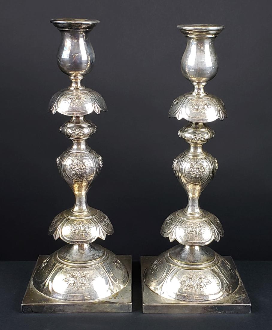 Pair of Silverplated Candlesticks, C. 1930's (1 of 4)