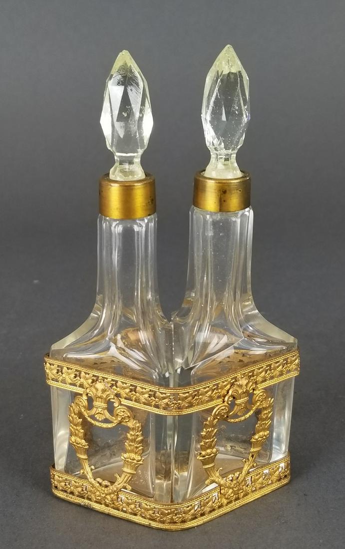 19th C. Bronze & Baccarat Perfume Bottles (1 of 2)