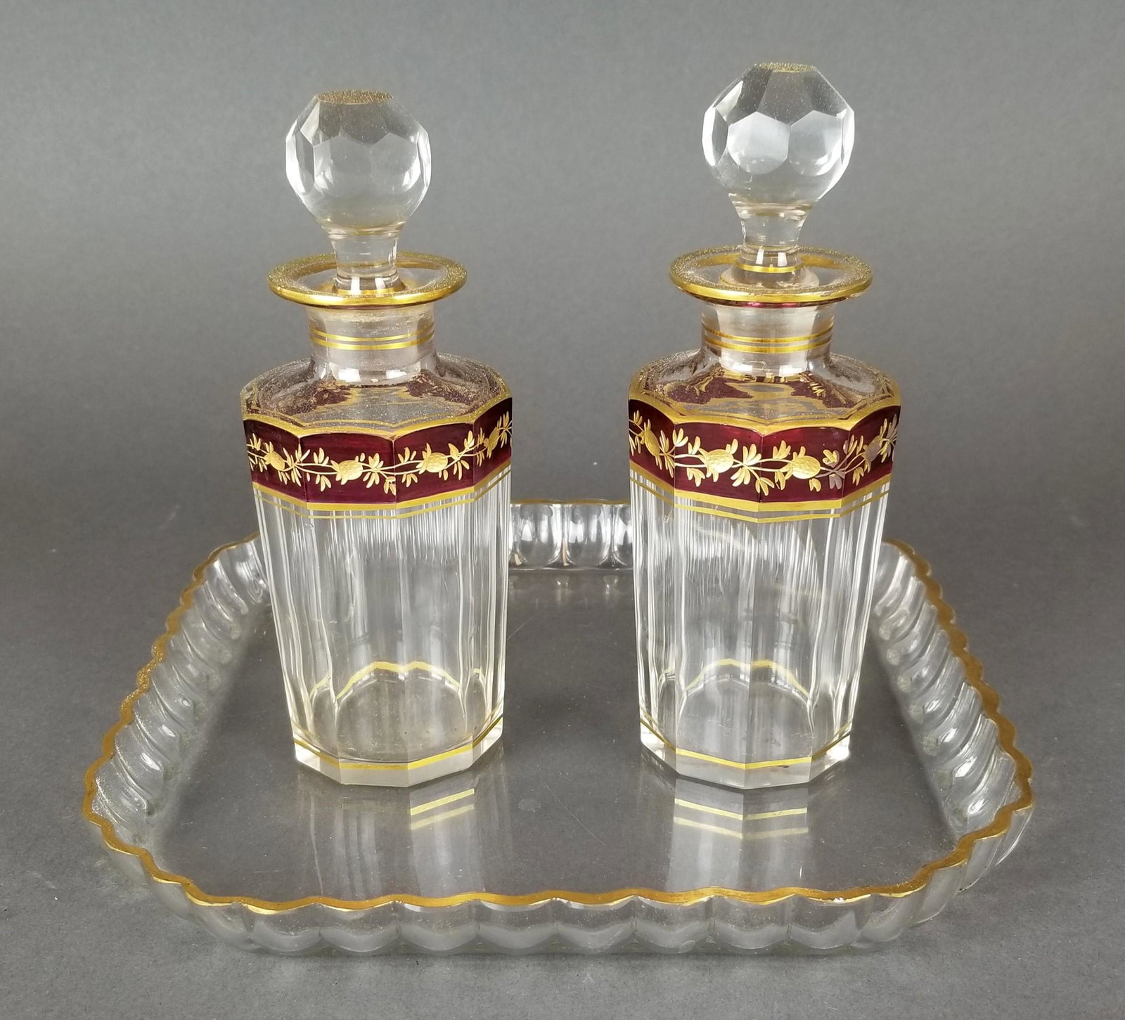 Moser/ Baccarat Set of 2 Bottles & Tray (1 of 3)