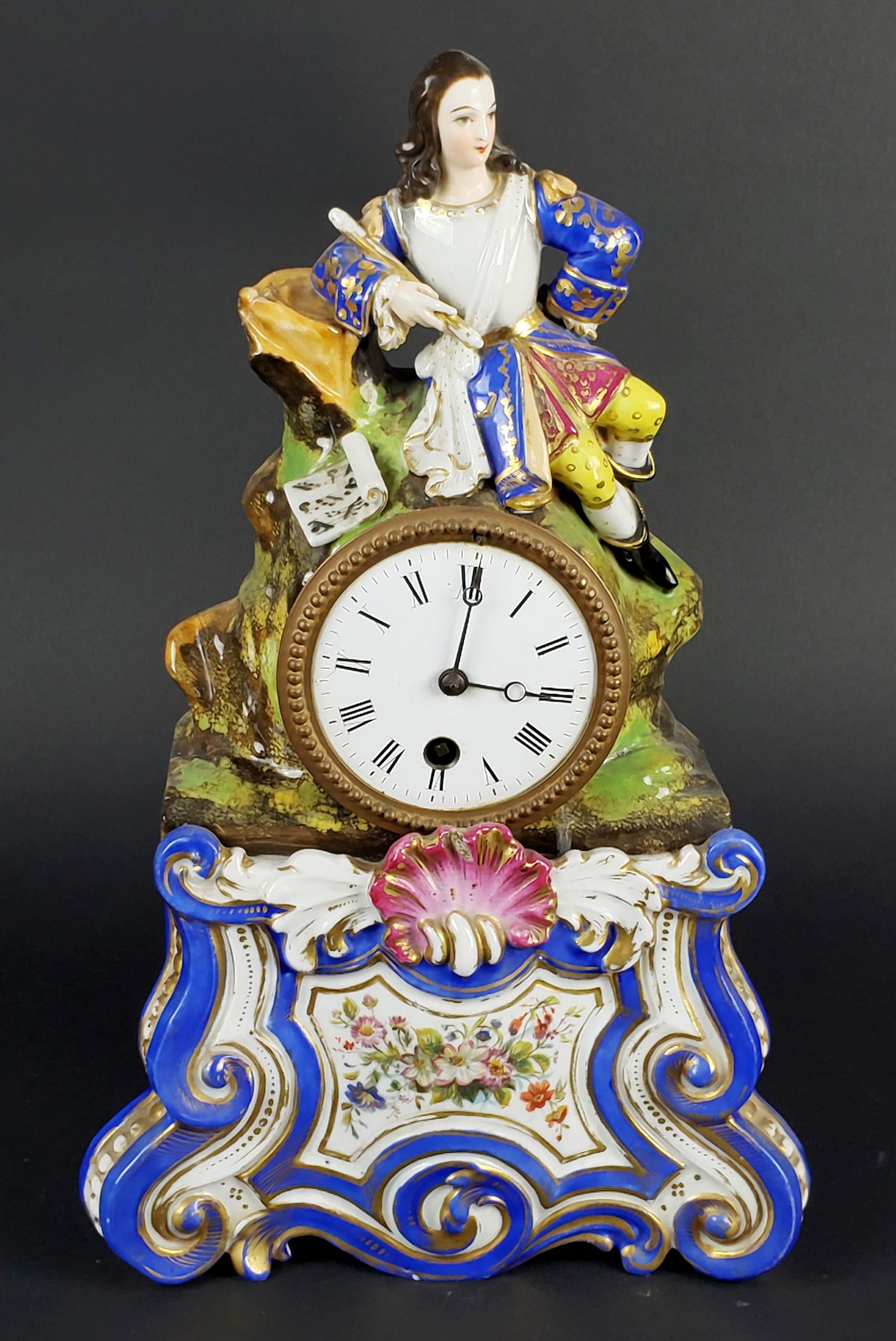 Paris Porcelain Figural Mantle Clock (1 of 7)