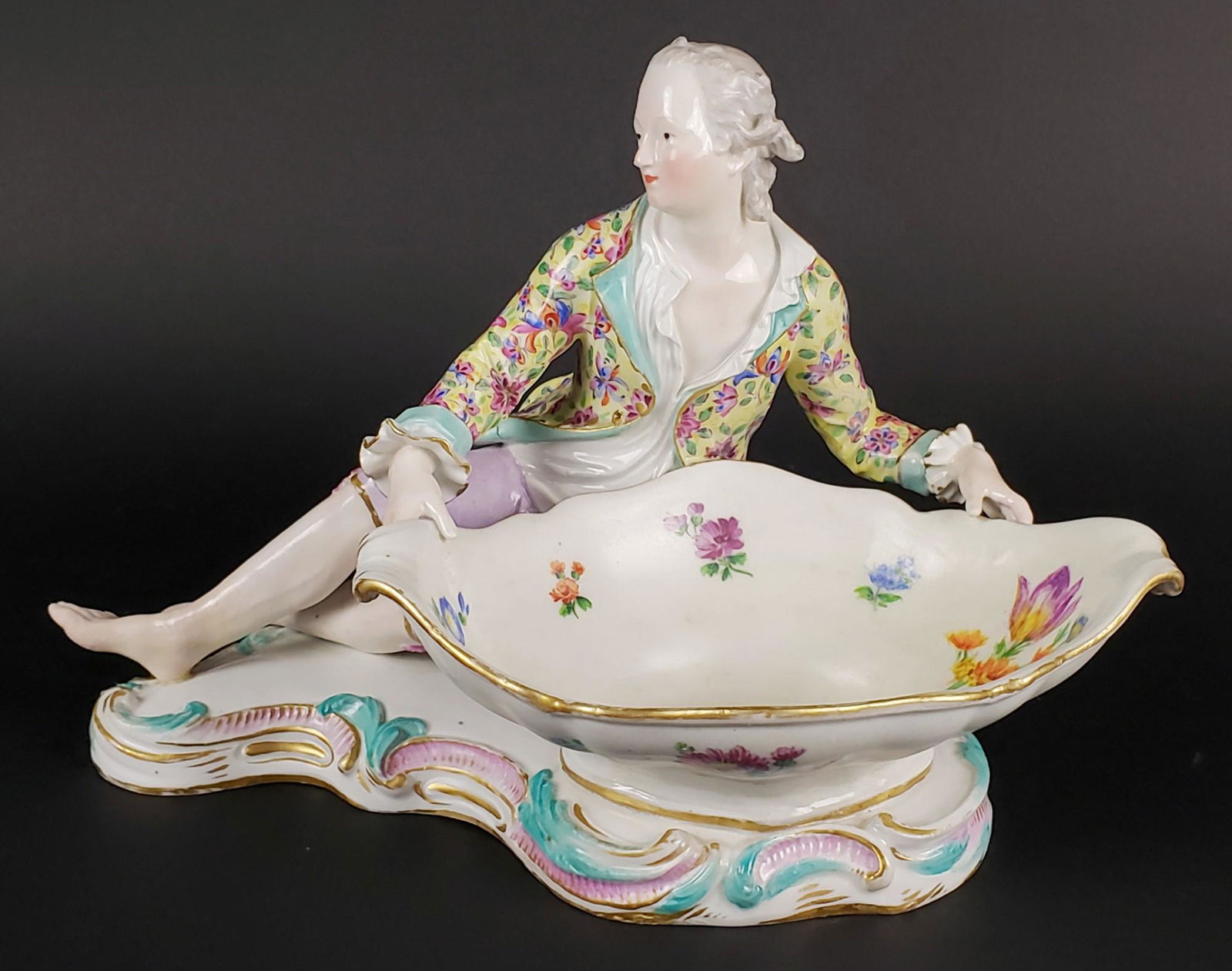 19th C. Meissen Large Figural Porcelain Sweet Meat Dish (1 of 8)