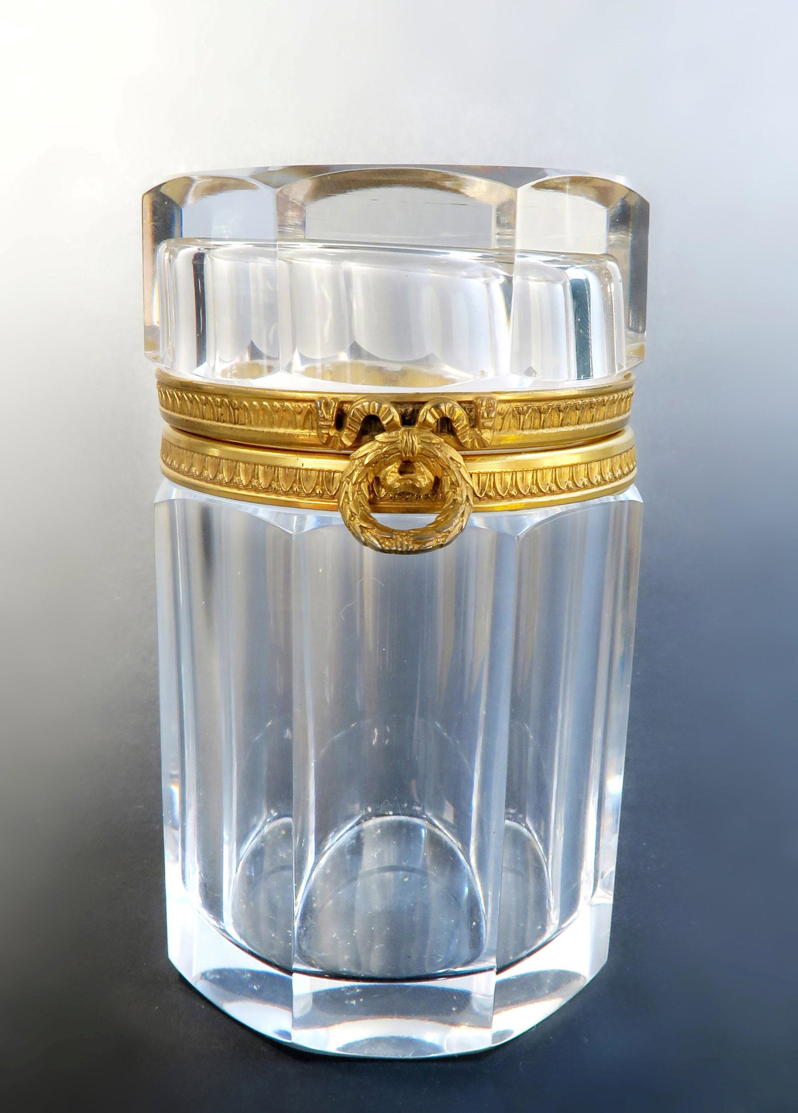 19th C French Baccarat Crystal Bronze Box (1 of 4)