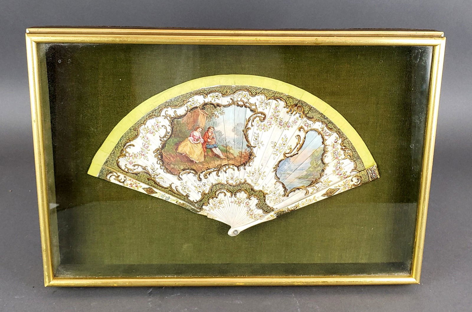 Framed French Handpainted Fan (1 of 4)